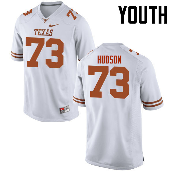 Youth #73 Patrick Hudson Texas Longhorns College Football Jerseys-White